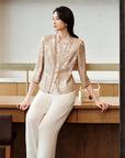YAYING Silk Straight-Shoulder Blazer EPKES1107AE