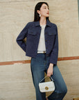 YAYING Knit Denim-Look Jacket EPKAA9103AZ