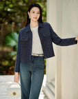 YAYING Knit Denim-Look Jacket EPKAA9103AZ