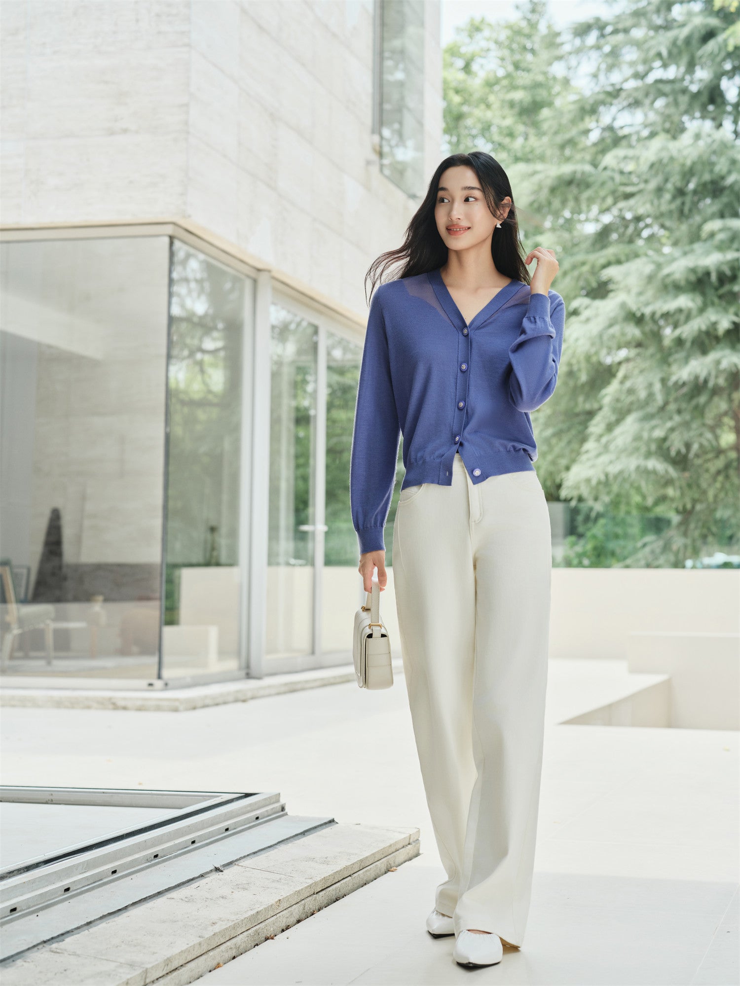 YAYING Wool V-Neck Knit Cardigan EPKAW9102AP