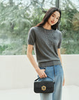YAYING Crew Neck Short Sleeve Cashmere Sweater EPKAG9514AC
