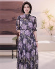 EP YAYING Silk Lantern Sleeve Dress EGKIS4613AP