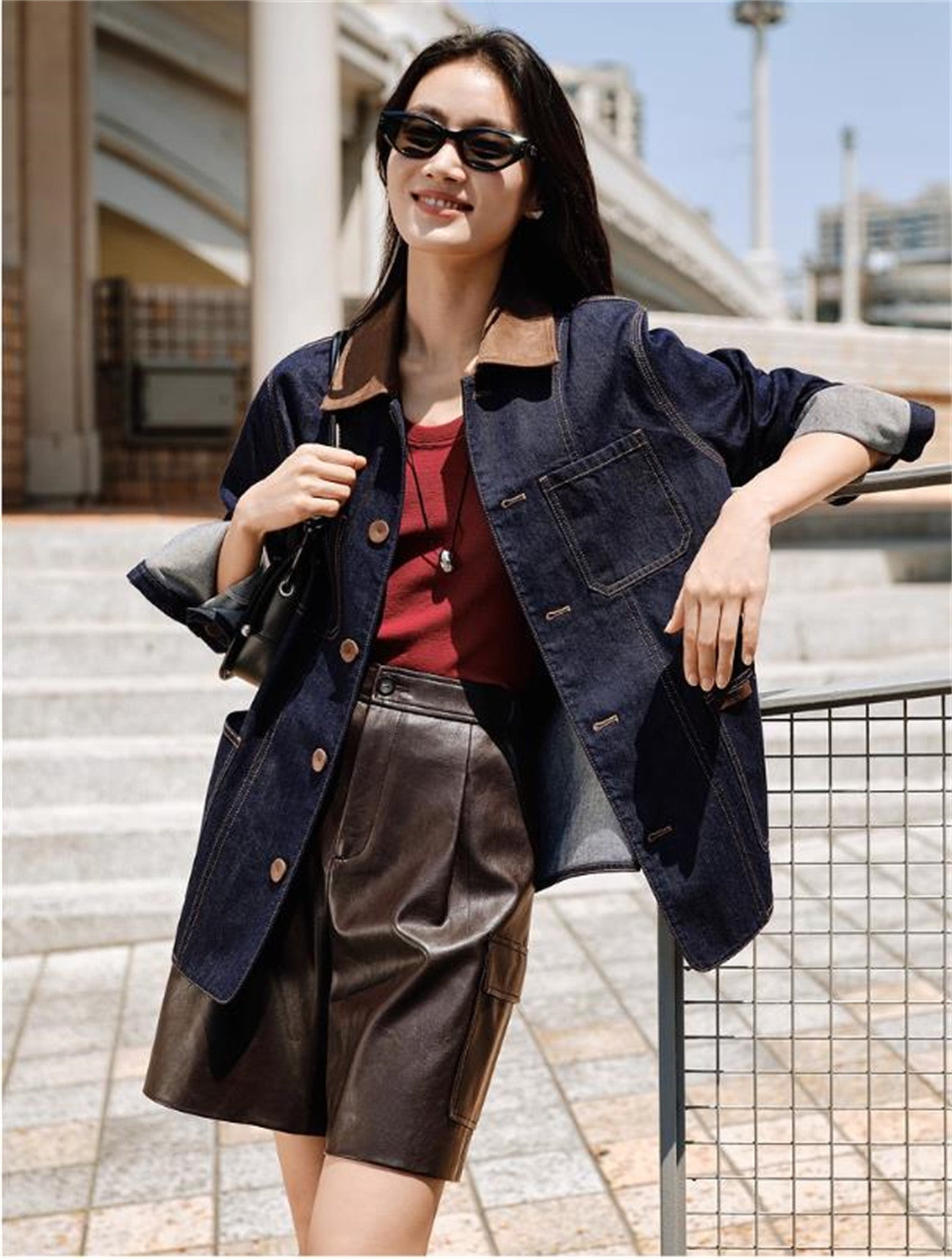 EP YAYING Loose-Fit Denim Jacket EGKADJ106AZ