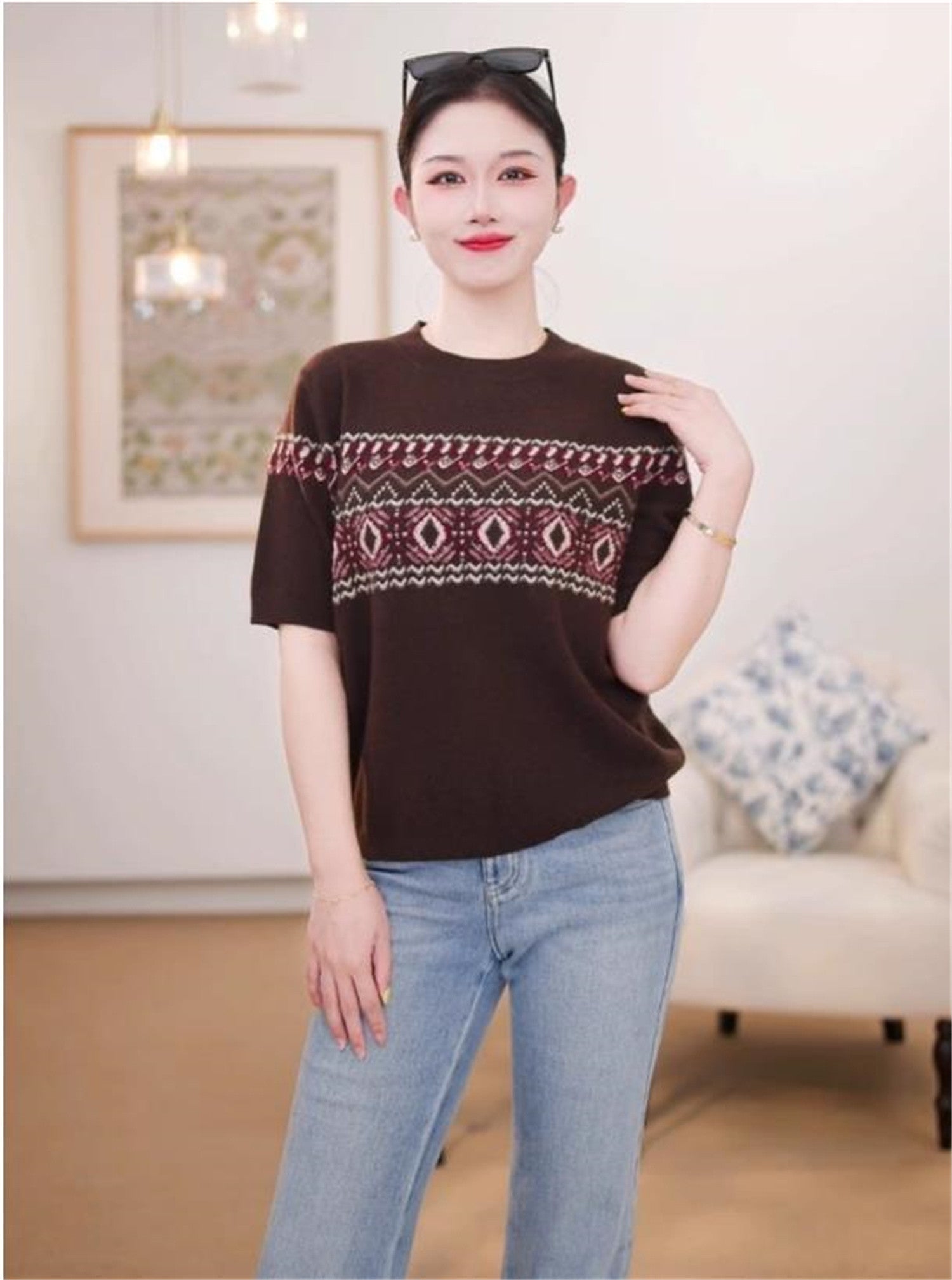 EP YAYING Yak Wool Blend T-Shirt EGKIR9527AK