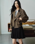 YAYING Pure Wool Short Trench Coat EPKAW7101AK