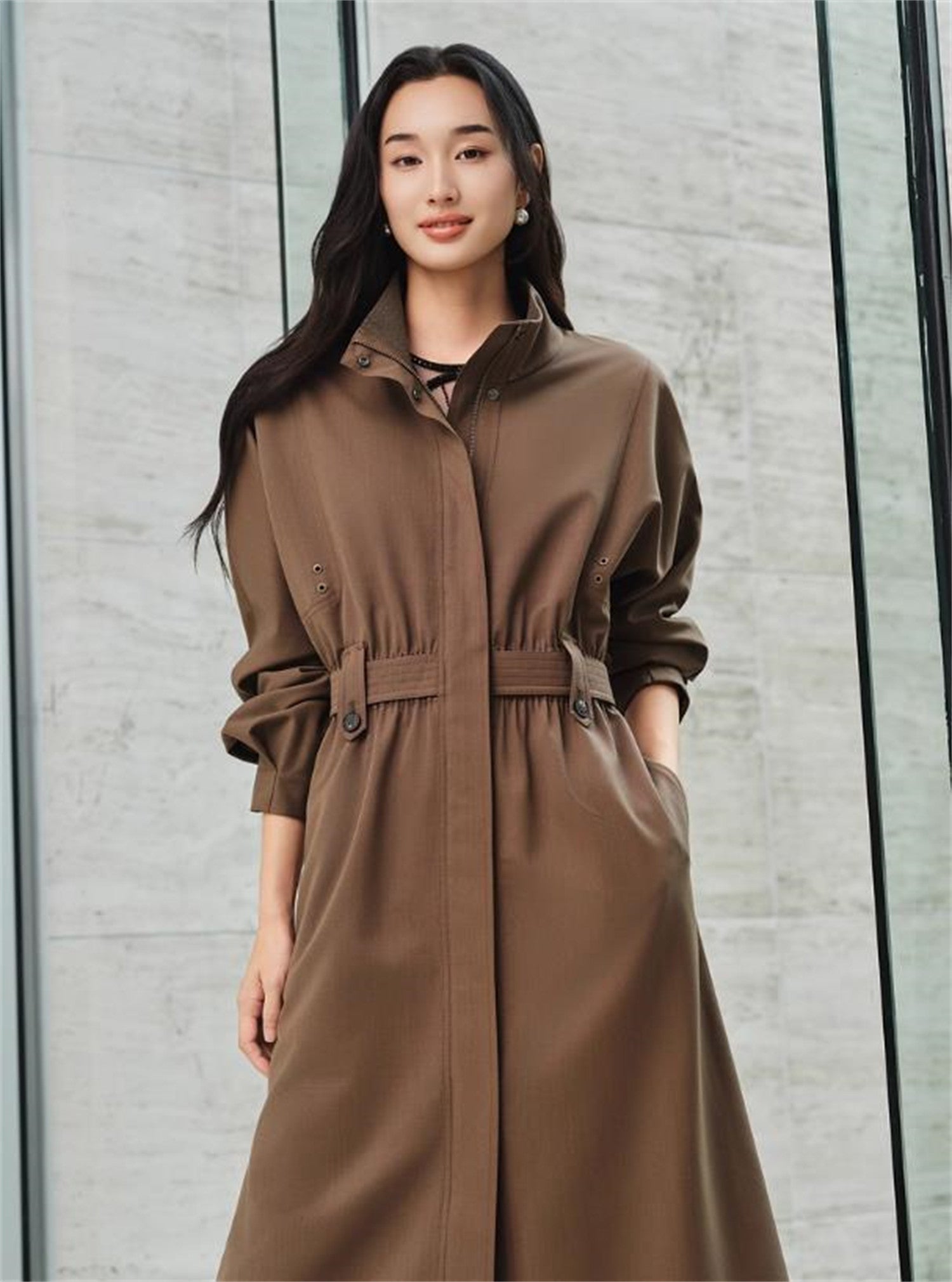 YAYING Wool Trench Dress EPKAW7302AK