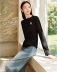 YAYING Wool-Blend Long-Sleeve T-Shirt EPKAA5501AH