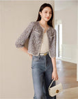 YAYING Tweed-Style Embroidered Jacket EPKAB1218AC