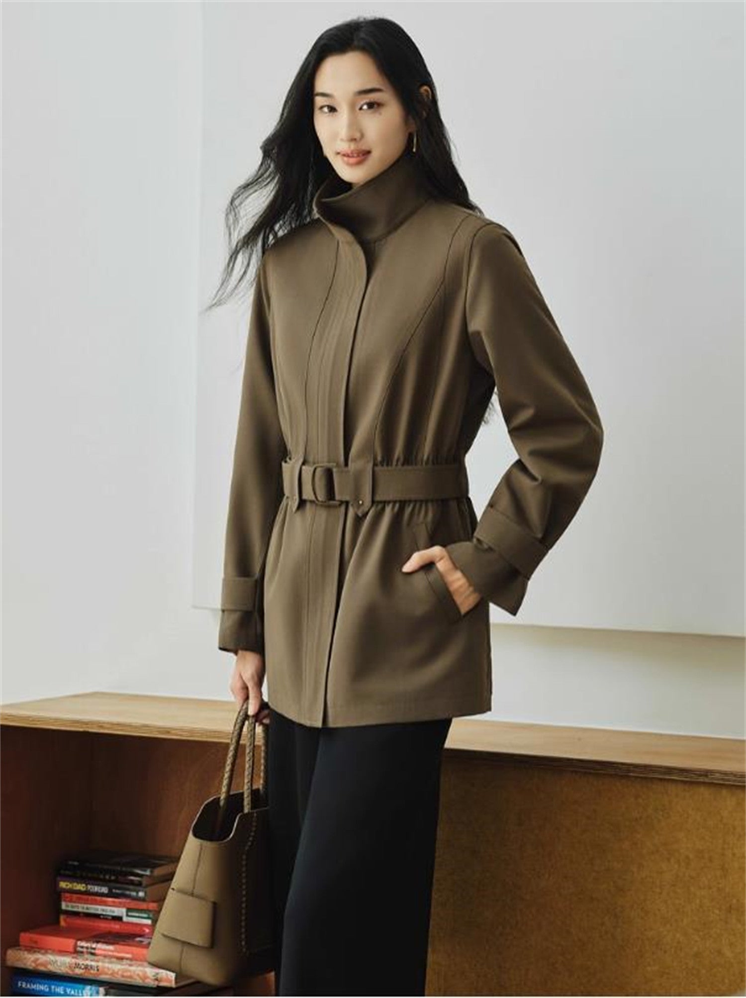 YAYING Sleek Wool Trench Coat EPKAW7201AK