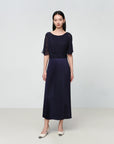 EP YAYING Pleated Patchwork Dress EGKET4636AZ