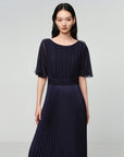 EP YAYING Pleated Patchwork Dress EGKET4636AZ