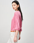 EP YAYING Silk Jacquard Crew Neck Shirt EGKES2243AF