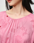 EP YAYING Silk Jacquard Crew Neck Shirt EGKES2243AF