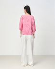 EP YAYING Silk Jacquard Crew Neck Shirt EGKES2243AF