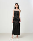 EP YAYING Elegant Mulberry Silk Jacquard Skirt Camisole Dress