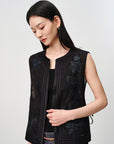 EP YAYING Silk-Cotton Jacquard Chinese Style Vest EGKES1038AH