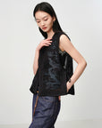 EP YAYING Silk-Cotton Jacquard Chinese Style Vest EGKES1038AH