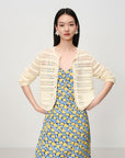 EP YAYING Hollow Textured Knit Cardigan EGKEC9121AM