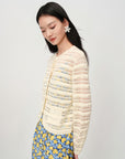 EP YAYING Hollow Textured Knit Cardigan EGKEC9121AM