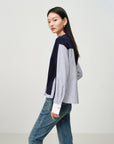 EP YAYING Knit-Panel Cropped Shirt EGKPC2247AZ