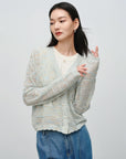 EP YAYING Hollow Fitted Knit Cardigan EGKEH9137AB