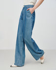 EP YAYING Designer Fluid TENCEL Straight-Leg Pants