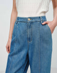 EP YAYING Designer Fluid TENCEL Straight-Leg Pants