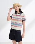 EP YAYING Striped Jacquard Knit T-Shirt EGKEH9507AM