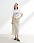 EP YAYING Crew Neck Regular Shoulder Printed T-Shirt EGKEC5309AW