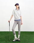 EP YAYING Minimalist Embroidered Polo Short-Sleeve Knit Top