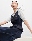 EP YAYING Vintage Waist-Defining Sleeveless Dress