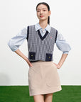 EP YAYING V-Neck Vest Sleeveless Knit Top