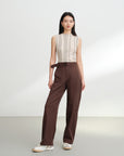 EP YAYING Wool Striped Slimming Sleeveless Knit Vest