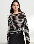 EP YAYING Crewneck Stripe Knit Sweater EGKAA9538AH