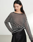 EP YAYING Crewneck Stripe Knit Sweater EGKAA9538AH