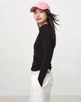 EP YAYING Slim-Fit Knit Base Layer Top EGKAS5516AH