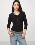 EP YAYING Slim-Fit Knit Base Layer Top EGKAS5507AH