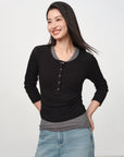 EP YAYING Slim-Fit Knit Base Layer Top EGKAS5507AH