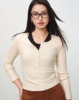 EP YAYING Slim-Fit Knit Base Layer Top EGKAS5507AM