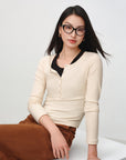 EP YAYING Slim-Fit Knit Base Layer Top EGKAS5507AM