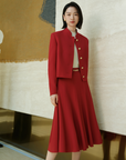 YAYING Red Sleeveless Midi Dress