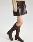 EP YAYING Stretch Sheepskin Below-Knee Elegant Long Boots