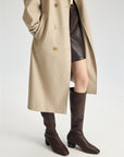 EP YAYING Stretch Sheepskin Below-Knee Elegant Long Boots