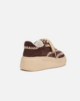 EP YAYING Shell-Embroidered Leather Slip-On Sneakers