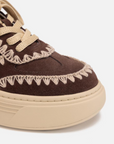 EP YAYING Shell-Embroidered Leather Slip-On Sneakers
