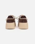 EP YAYING Shell-Embroidered Leather Slip-On Sneakers