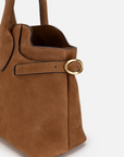 EP YAYING Suede-Effect Leather Boston Crossbody Bag