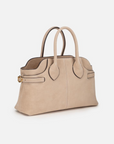 EP YAYING Suede-Effect Leather Double-Clasp Tote