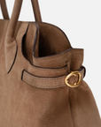 EP YAYING Suede-Effect Leather Boston Crossbody Bag