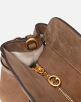 EP YAYING Suede-Effect Leather Boston Crossbody Bag
